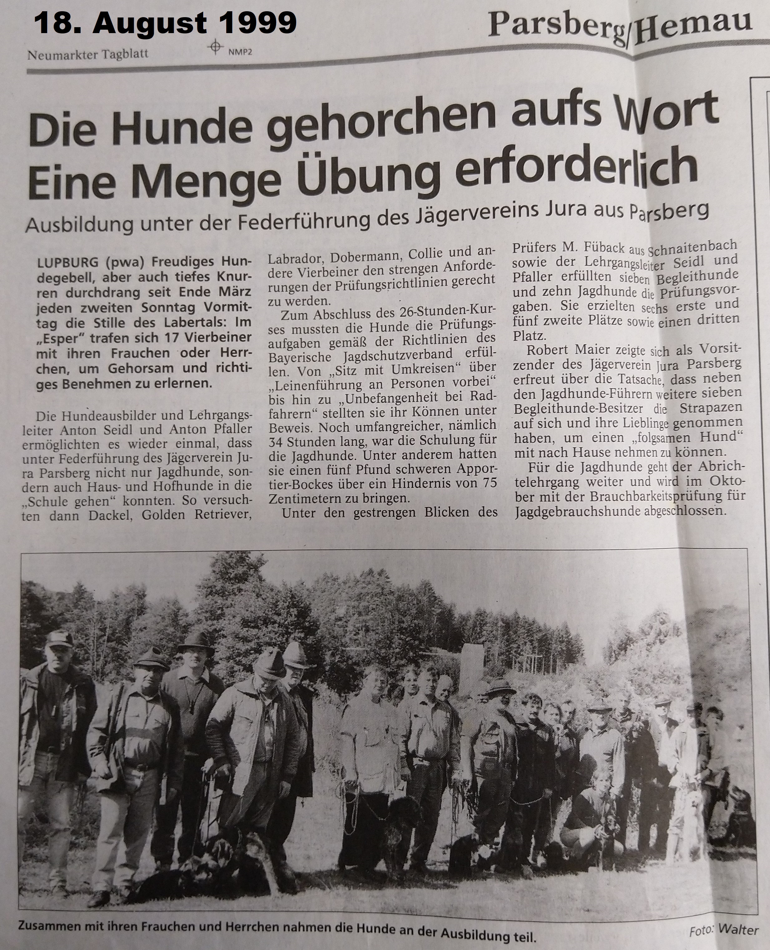 Aus den Tageszeitungen von damals ..... Image